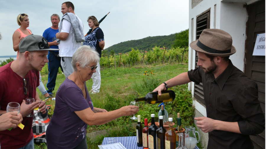 Weintour auf dem Bece-Berg, Balatongyörök
